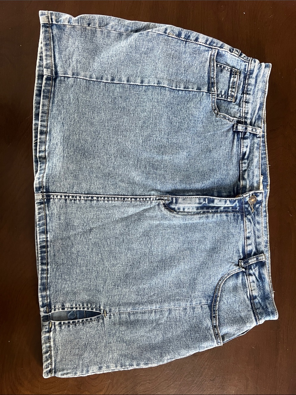 Classic Light Blue Denim Mini Skirt